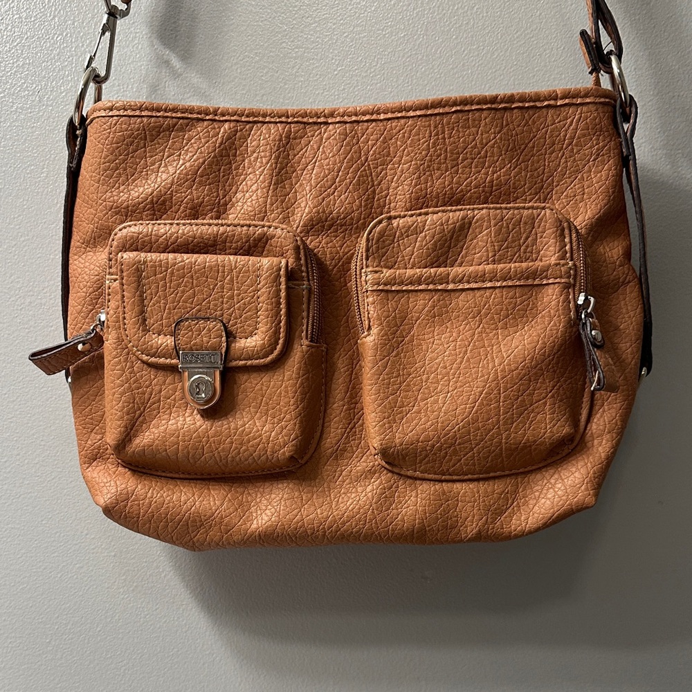 Rosetti Tan Crossbody Bag with Dual Pockets